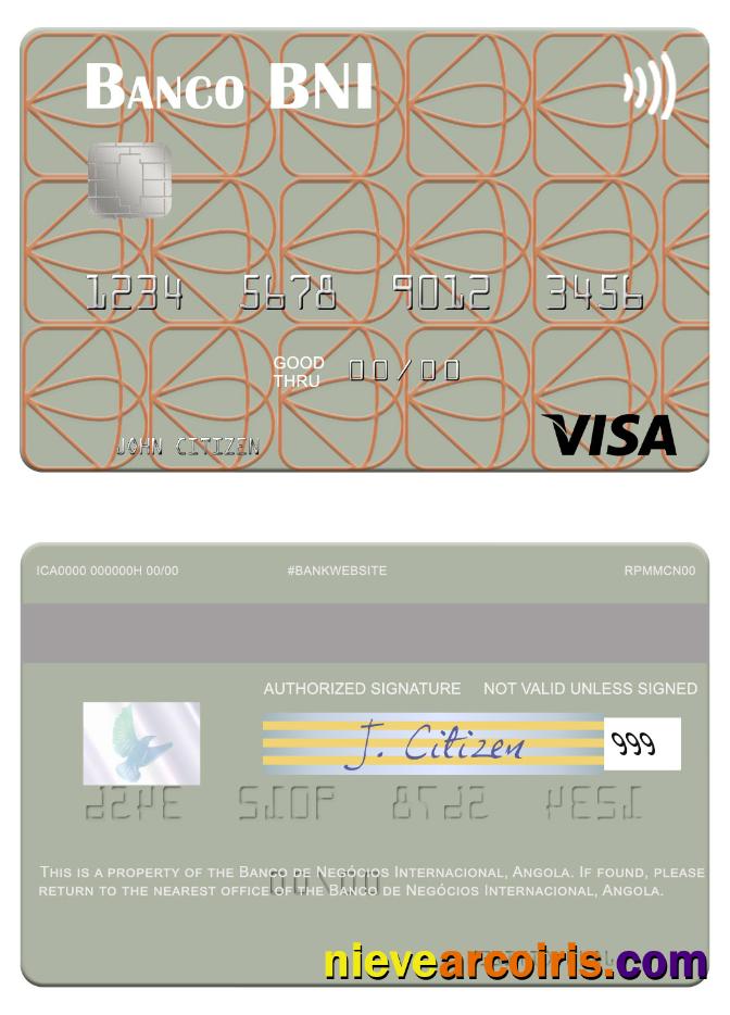 Angola Banco de Negócios Internacional visa card